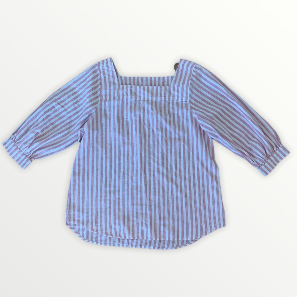 Time and Tru Linen Blend Square Neck Blouse Small